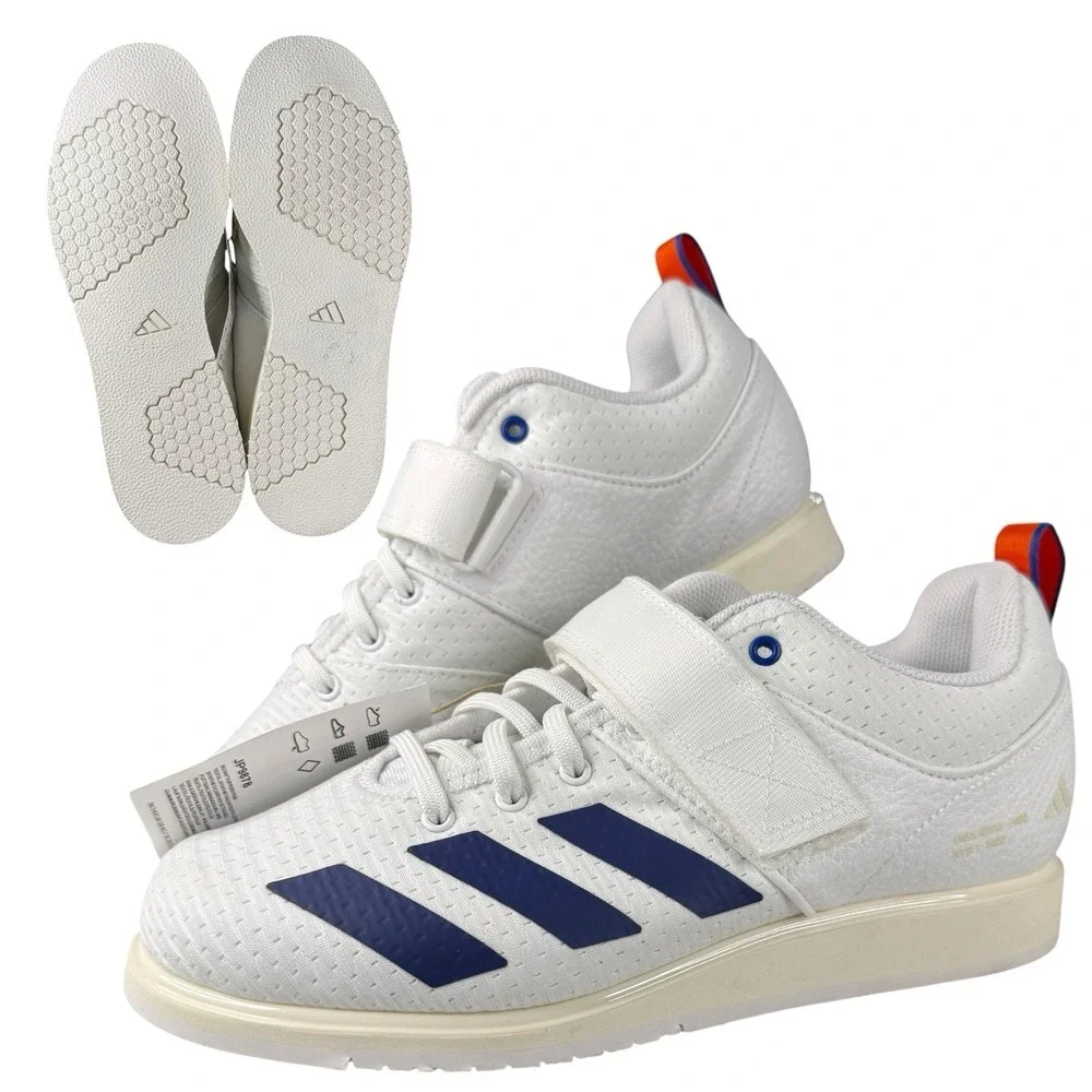 Adidas Powerlift 5 - Men's 7- White Navy Orange Weightlifting Shoes JP9878 NWOB